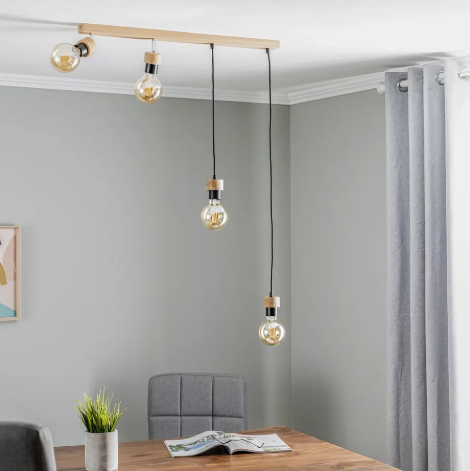 Envostar Merlo hanglamp eiken geolied, 4-lamps