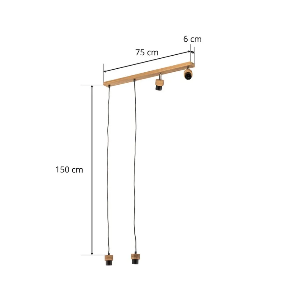 Envostar Merlo hanglamp eiken geolied, 4-lamps