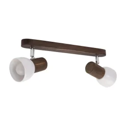 Envostar Nale plafondspot 2-lamps grenen walnoot