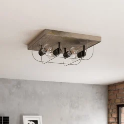 Envostar Neptuna plafondlamp, vierkant, 4-lamps.