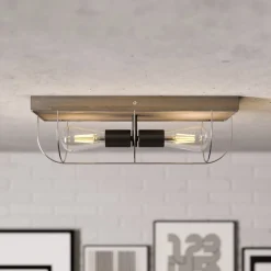 Envostar Neptuna plafondlamp, hoekig, 2-lamps.