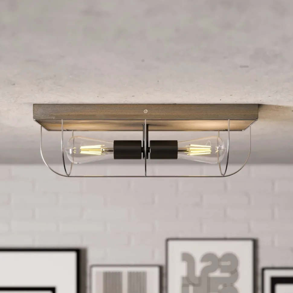 Envostar Neptuna plafondlamp, hoekig, 2-lamps.