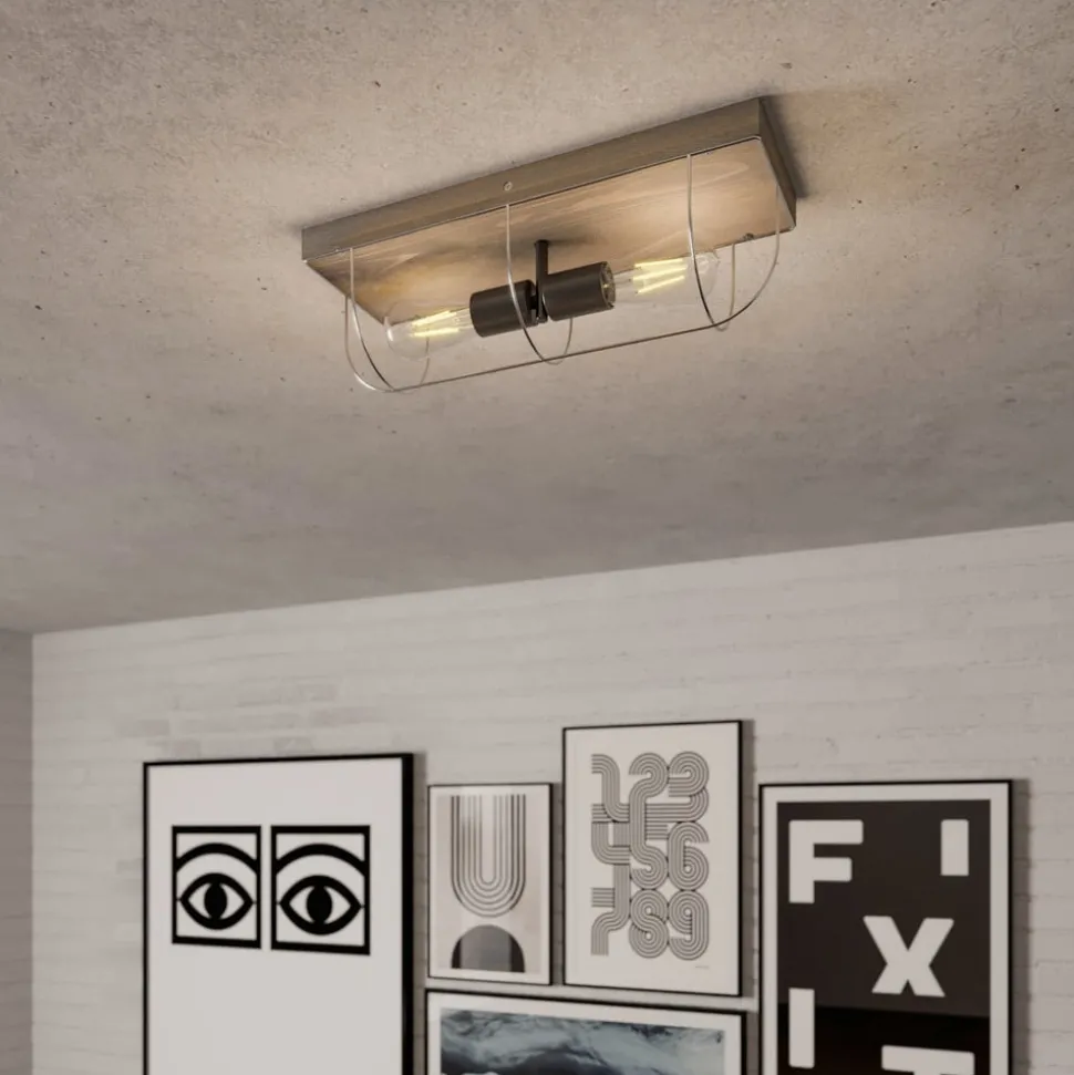 Envostar Neptuna plafondlamp, hoekig, 2-lamps.