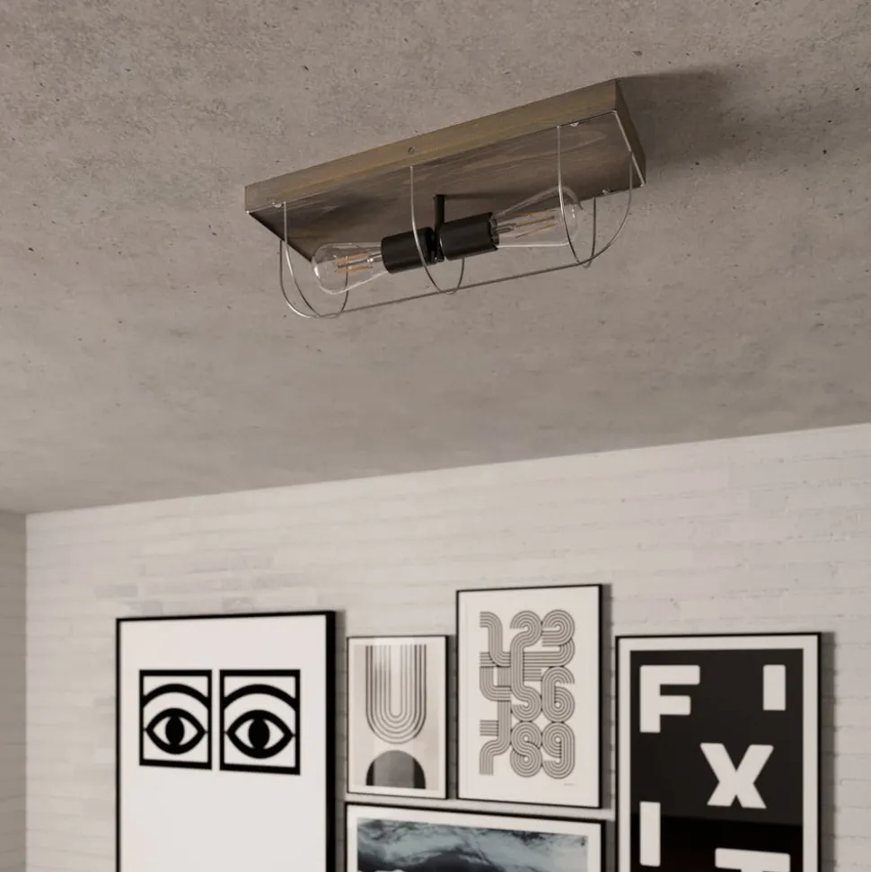 Envostar Neptuna plafondlamp, hoekig, 2-lamps.