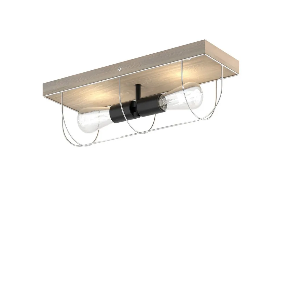 Envostar Neptuna plafondlamp, hoekig, 2-lamps.