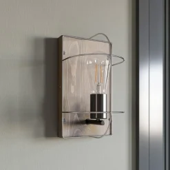 Envostar Neptuna wandlamp, grenen/metaal, 1-lamp