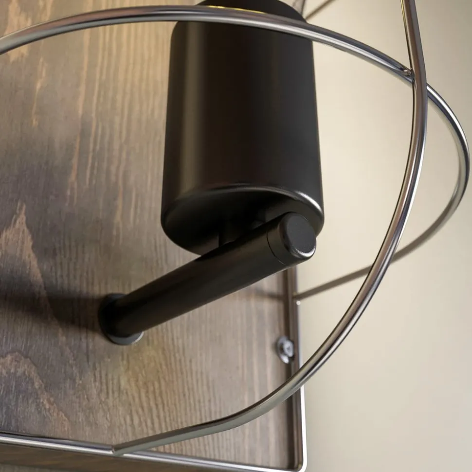 Envostar Neptuna wandlamp, grenen/metaal, 1-lamp