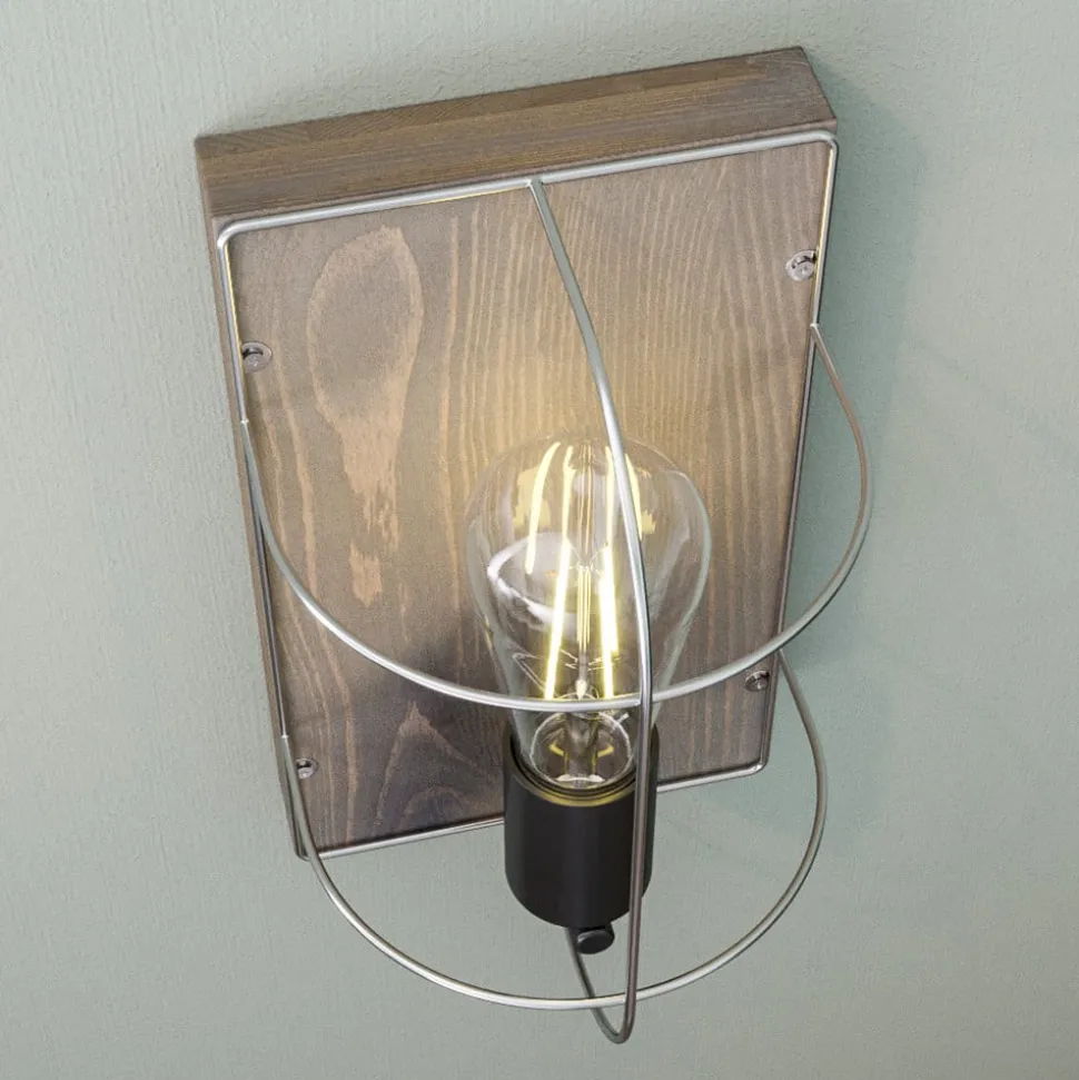 Envostar Neptuna wandlamp, grenen/metaal, 1-lamp