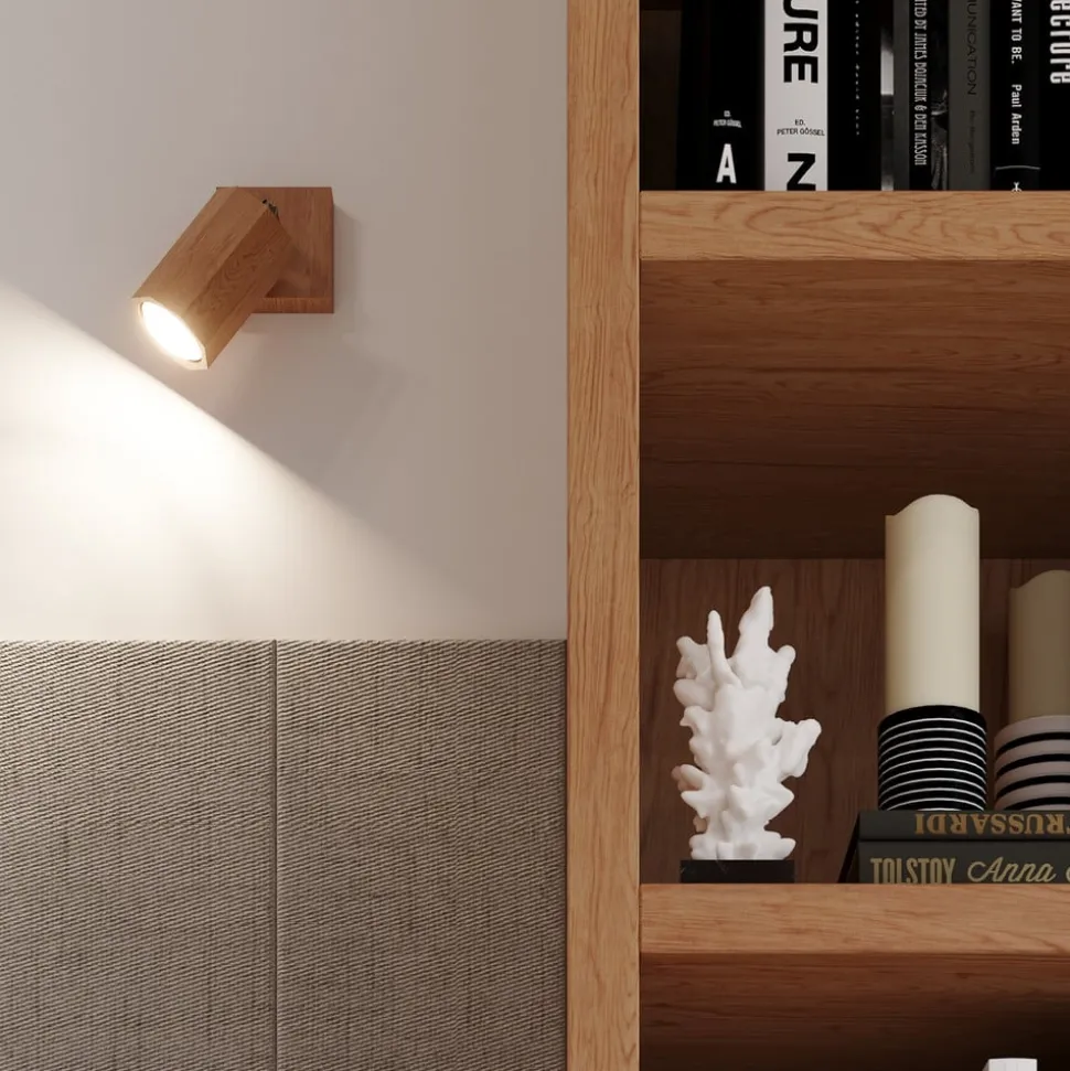 Envostar Peach Puff wandspot hout oktagon 1-lamp