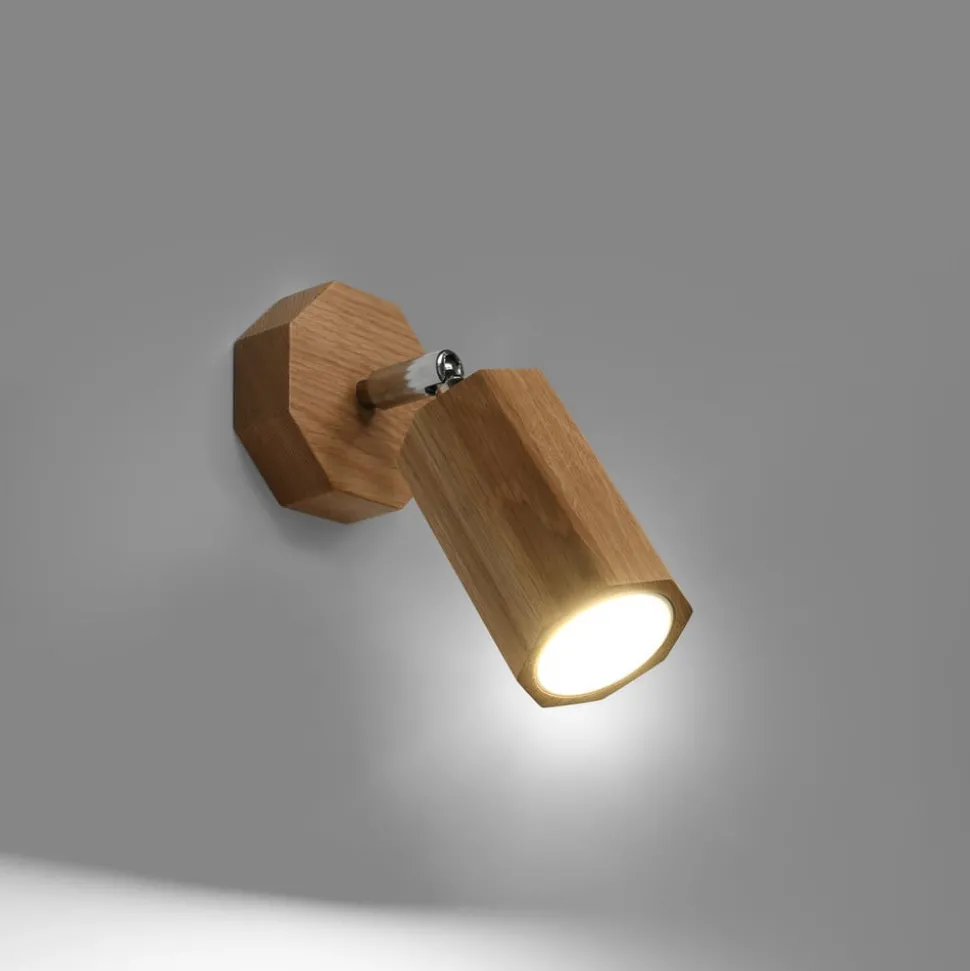 Envostar Peach Puff wandspot hout oktagon 1-lamp