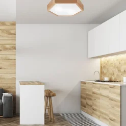 Envostar plafondlamp Hagen, eikenhout