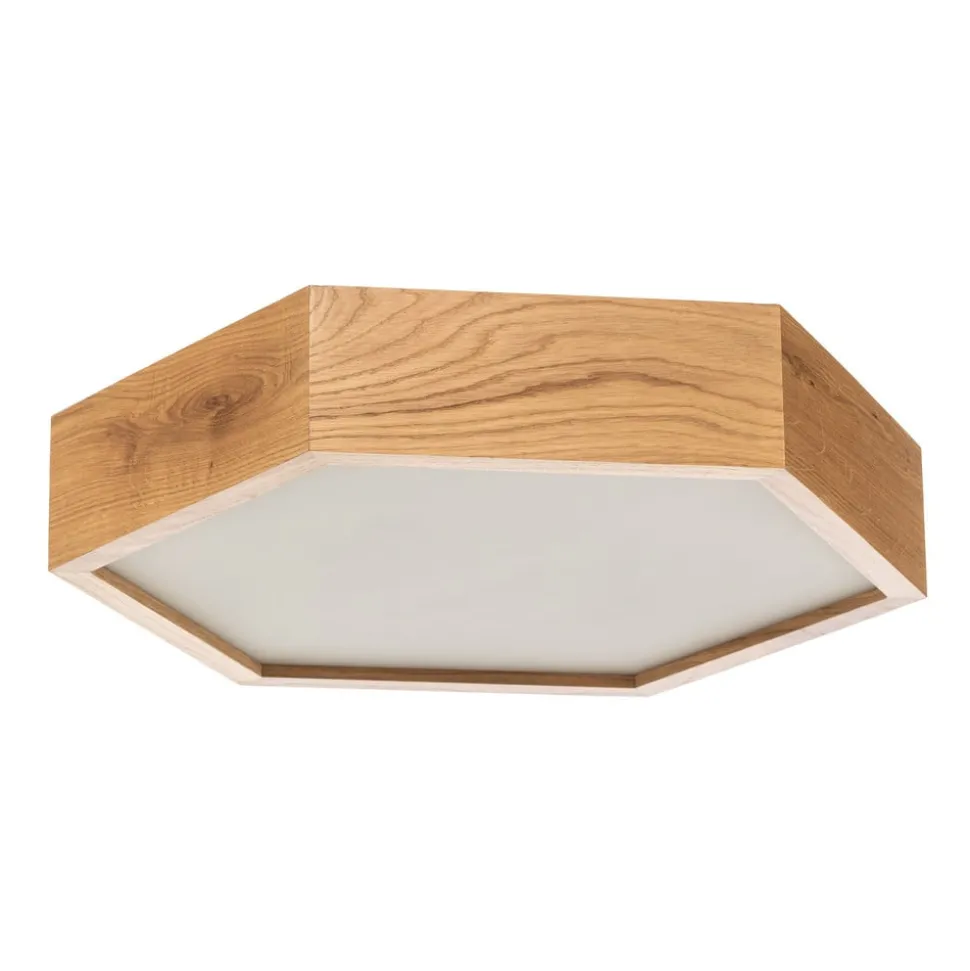 Envostar plafondlamp Hagen, eikenhout