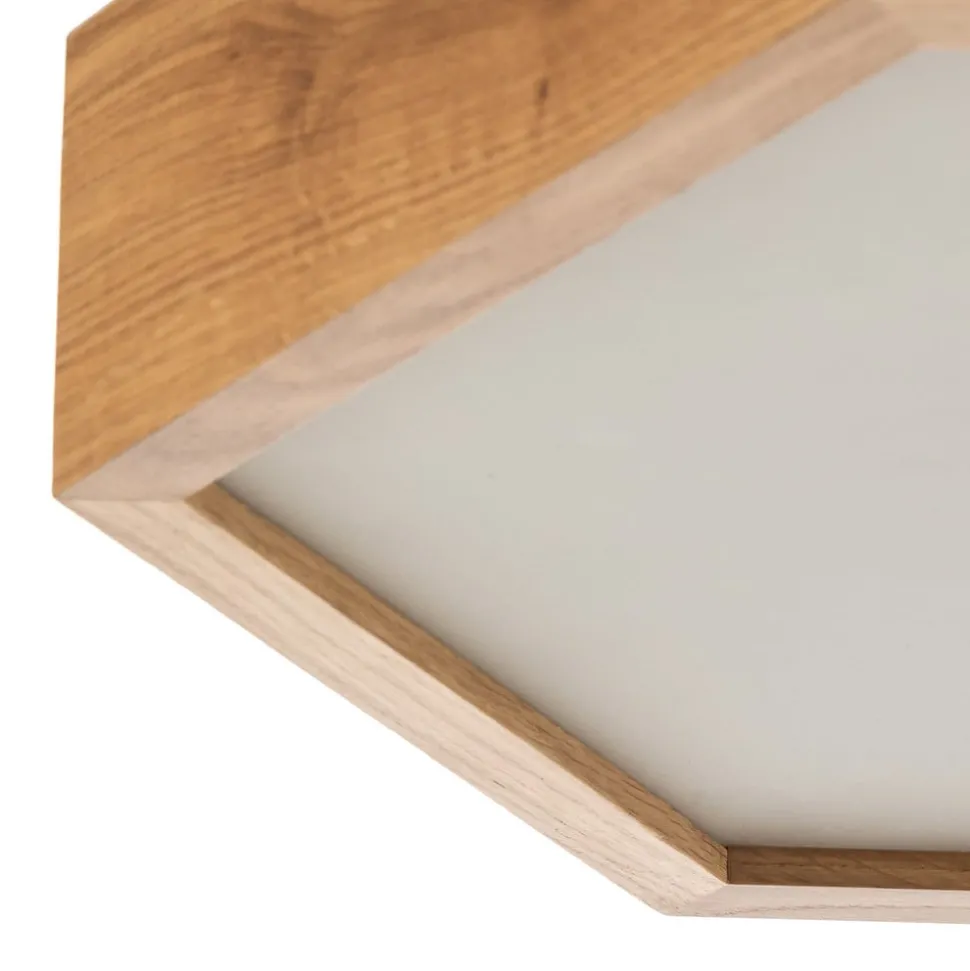 Envostar plafondlamp Hagen, eikenhout