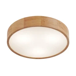 Envostar plafondlamp Kerio, Ø 47 cm, eikenhout naturel