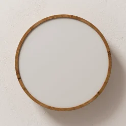 Envostar plafondlamp Kerio, Ø 47 cm, eikenhout naturel