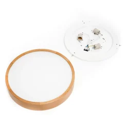 Envostar plafondlamp Kerio, Ø 47 cm, eikenhout naturel