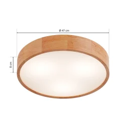 Envostar plafondlamp Kerio, Ø 47 cm, eikenhout naturel