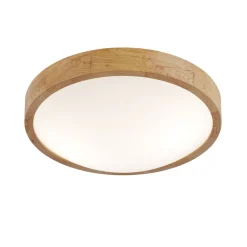 Envostar plafondlamp Kris, Ø 37 cm, eikenhout naturel