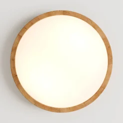 Envostar plafondlamp Kris, Ø 37 cm, eikenhout naturel