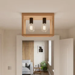 Envostar Rowan eiken plafondlamp, 2-lamps