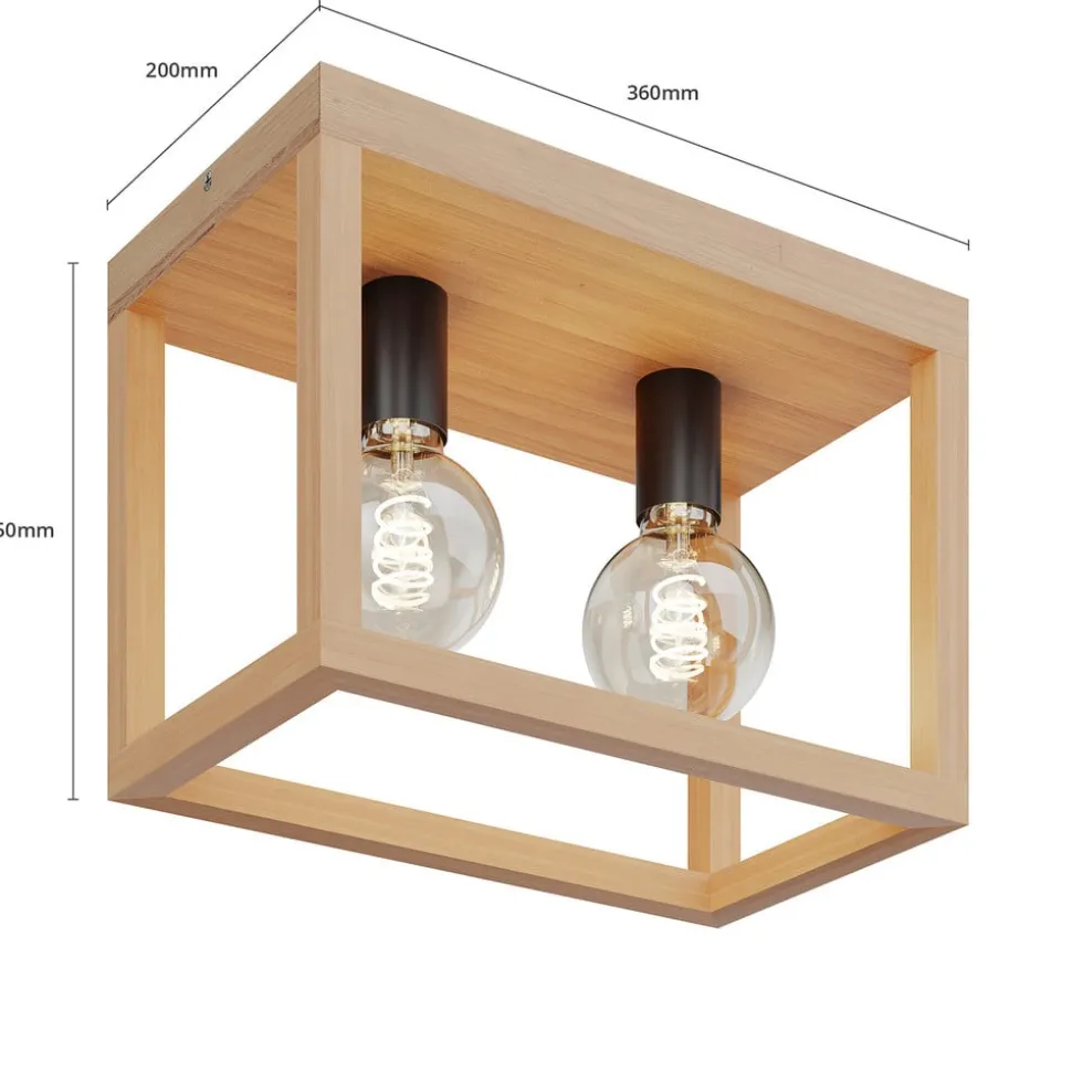 Envostar Rowan eiken plafondlamp, 2-lamps