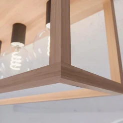 Envostar Rowan plafondlamp, eiken, hoekig, 4-lamps