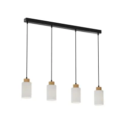 Envostar Talia hanglamp, eiken/wit, 4-lamps