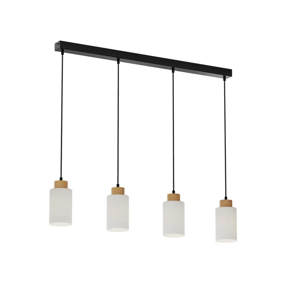 Envostar Talia hanglamp, eiken/wit, 4-lamps