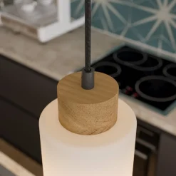 Envostar Talia hanglamp, eiken/wit, 4-lamps