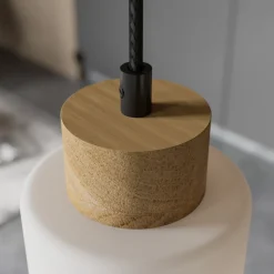 Envostar Talia hanglamp, eiken/wit, 5-lamps