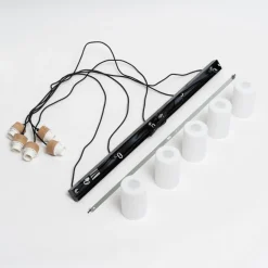 Envostar Talia hanglamp, eiken/wit, 5-lamps