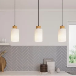 Envostar Talia hanglamp eiken/wit 3-lamps linea