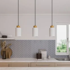 Envostar Talia hanglamp eiken/wit 3-lamps linea