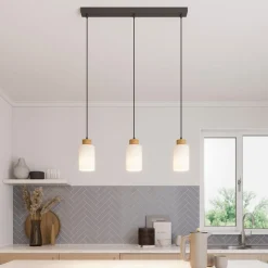 Envostar Talia hanglamp eiken/wit 3-lamps linea