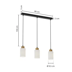 Envostar Talia hanglamp eiken/wit 3-lamps linea