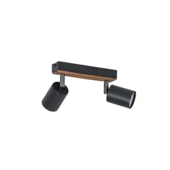 Envostar Tino plafondspot 2-lamps zwart/hout