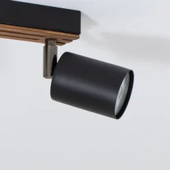 Envostar Tino plafondspot 2-lamps zwart/hout