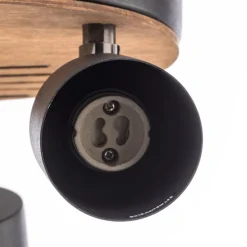 Envostar Tino plafondspot 3-lamps rond zwart/hout