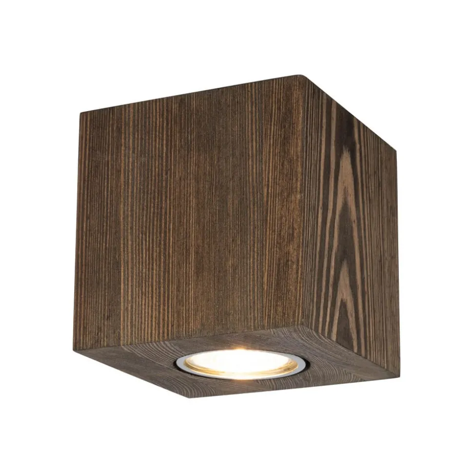 Envostar Tuni downlight, grenen gebeitst walnoot