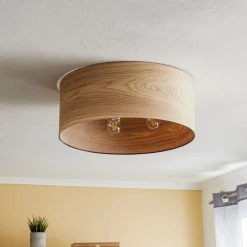 Envostar Veneer plafondlamp kernhout essen Ø55cm