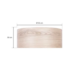 Envostar Veneer plafondlamp kernhout essen Ø55cm