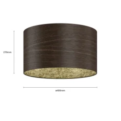 Envostar Veneer plafondlamp gerookt eiken Ø 40cm