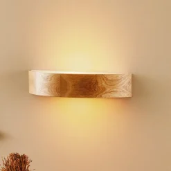 Envostar wandlamp Kerio, breedte 40,5 cm, eikenhout