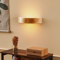 Envostar wandlamp Kerio, breedte 40,5 cm, eikenhout