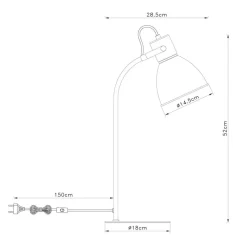Erena tafellamp, draaibare kop, rood