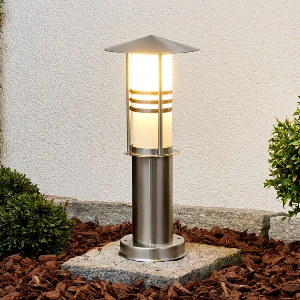 Erina sokkellamp van roestvrij staal, 40 cm