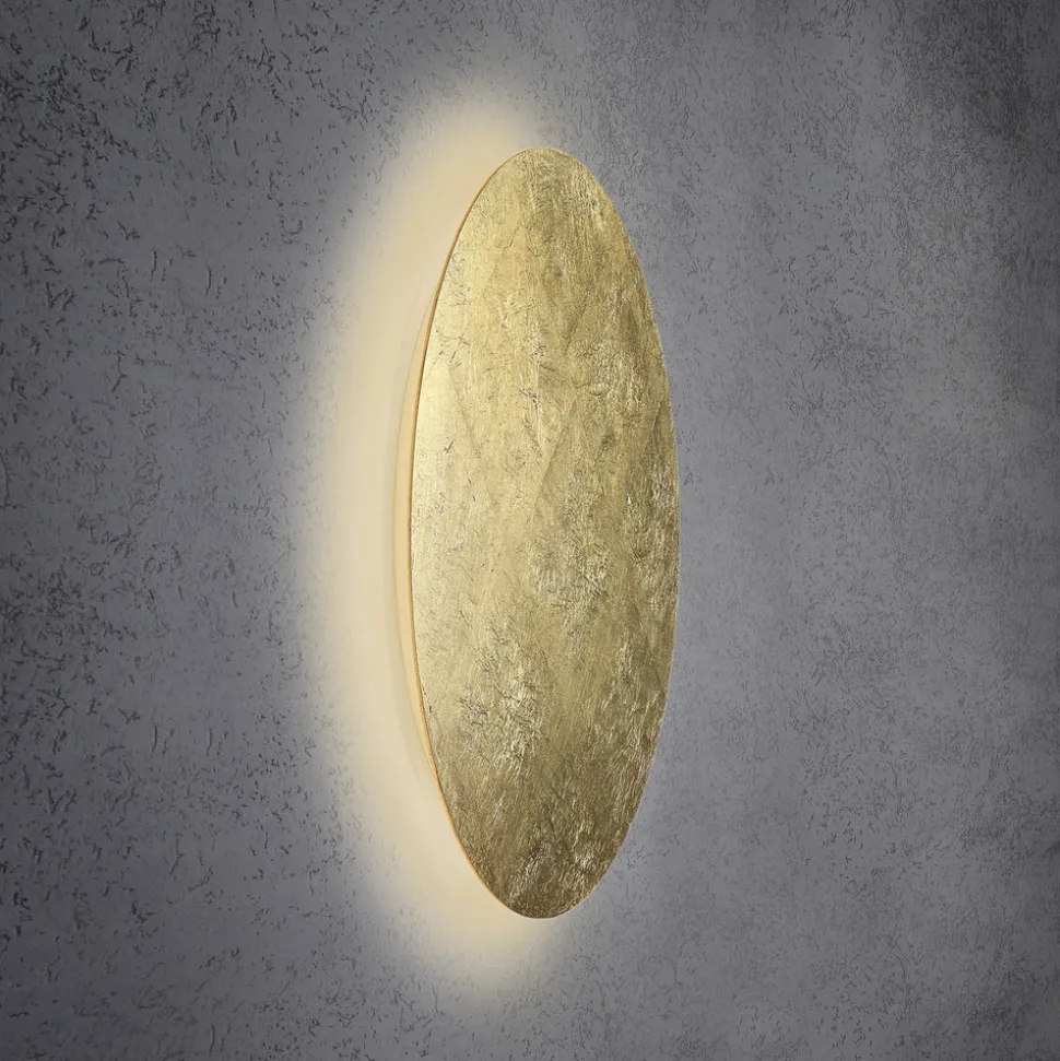 Escale Blade LED wandlamp, bladgoud, Ø 79 cm