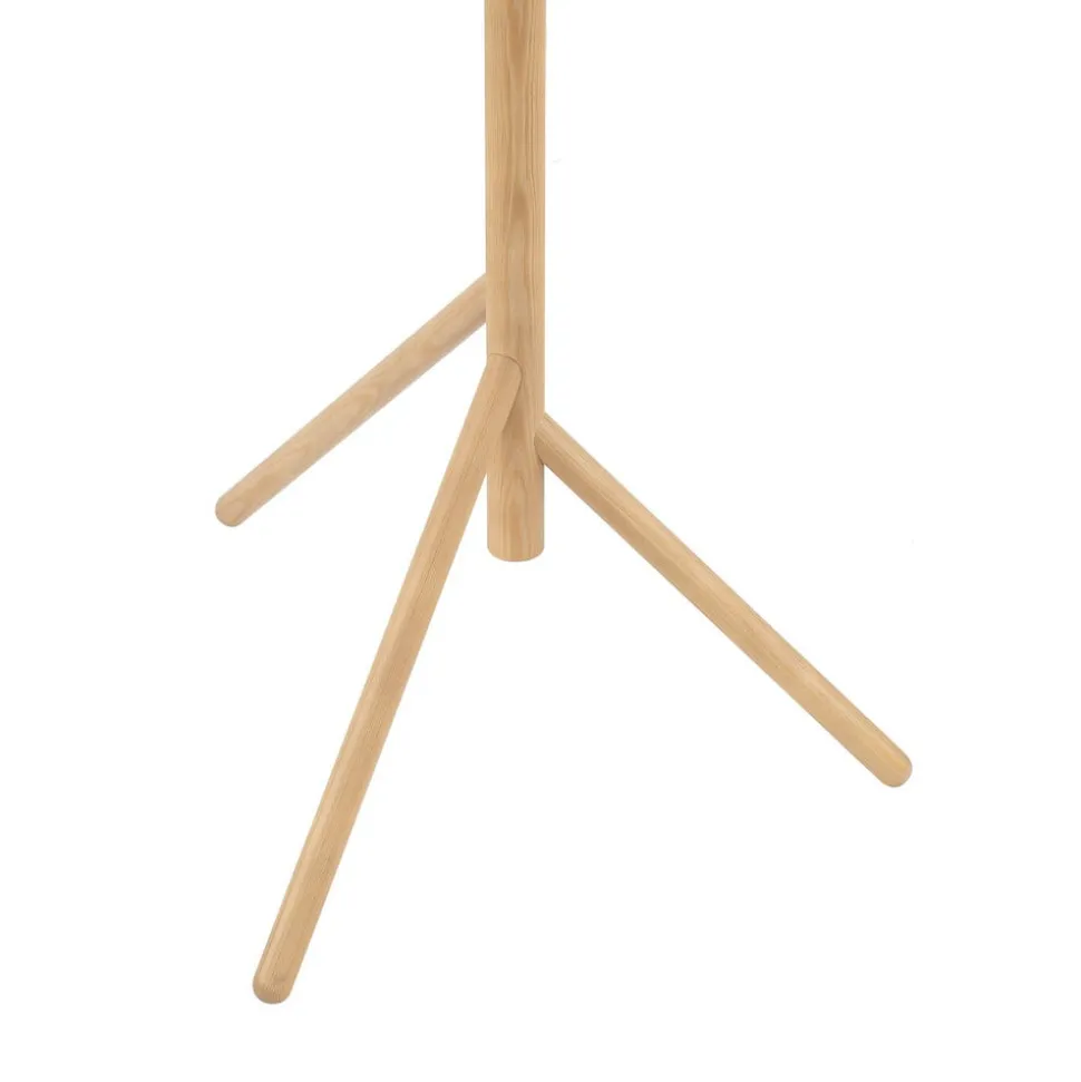 Estera vloerlamp, opaalglas, houten frame, 132 cm, 3-lamps