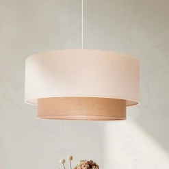 Euluna Boho hanglamp, beige, textiel, Ø 45 cm