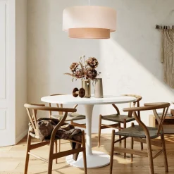 Euluna Boho hanglamp, beige, textiel, Ø 45 cm